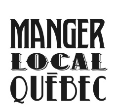 Logo simple : les mots Manger Local Québec, en grandes lettres de style un peu western.