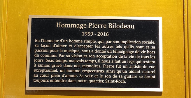 Photo : Hommage Pierre Bilodeau 1959-2016 : texte transcrit ci-dessous ...