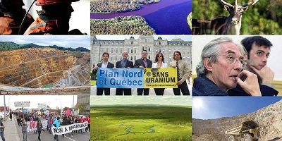 Neuf photos : des vues aériennes des territoires, des animaux sauvages, des manifestations, des conférences.