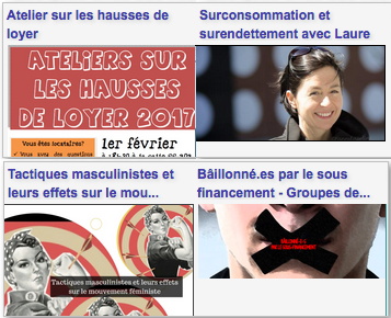 [ Capture d'écran donnant un apperçu des nouveautés, soit quatre titres accompagnés chacun d'une image propre.]