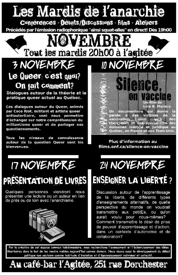 Quatre mini-affiches sur une seule. Les détails de cette soirée sont ci-dessous.