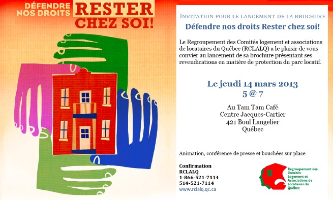 affichette : dessin de quatre formes de mains, chacune d'une couleur différente, qui entourent une devanture de duplex (deux domiciles). Les détails sont transcrits dans l'annonce.