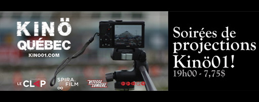 Affichette : une caméra digitale sur trépieds dont l'écran interne affiche la « pyramide » de Ste-Foy où est situé Le Clap. 19 h, 7,75 $..