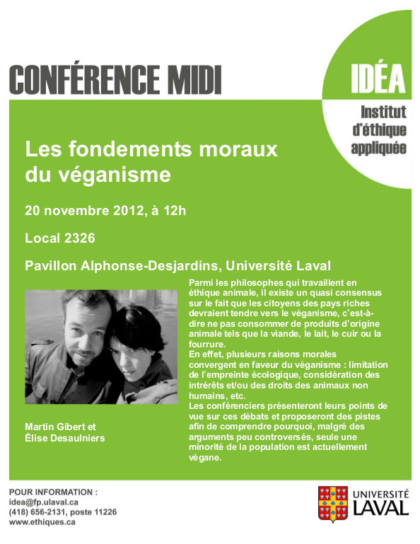 Affiche de la conférence: sur fonds vert lime, photo noir/blanc des deux conférenciers, tête appuyé une sur l'autre. Derrière, une masse d'eau. Tous les détails sont transcrits ci-dessous.