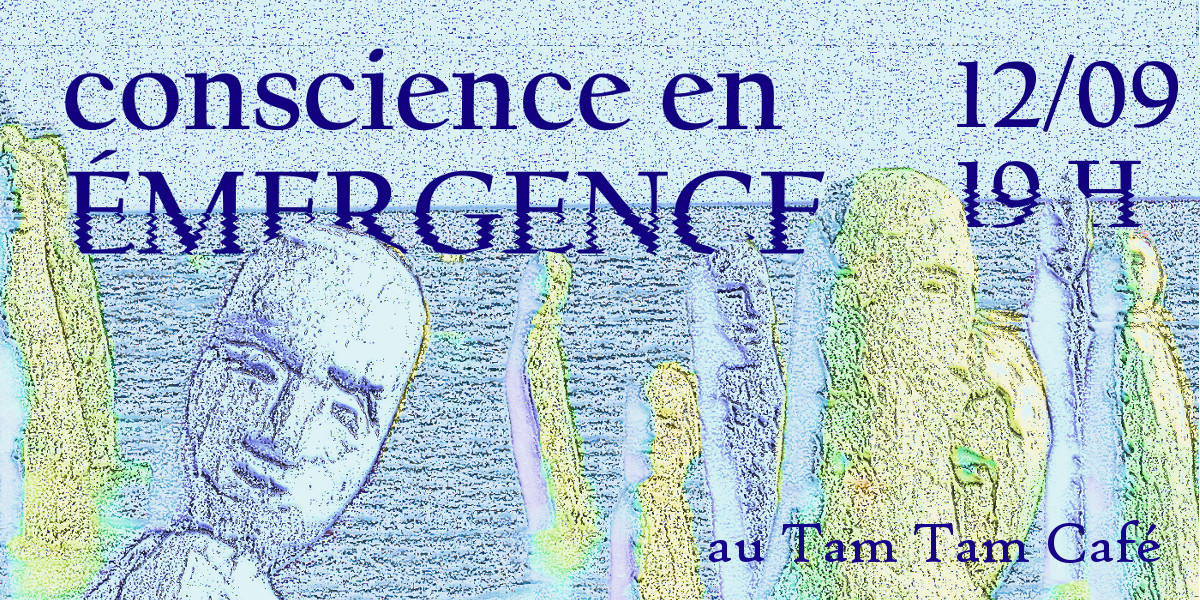 Image bannière de l'événement Conscience en émergence, le titre émergeant de l'eau