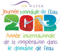 Mot colorés (vert, orange, bleu, etc.): UN Water - Journée mondiale de l'eau 2012 - Année internationale de la coopération dans le domaine de l'eau