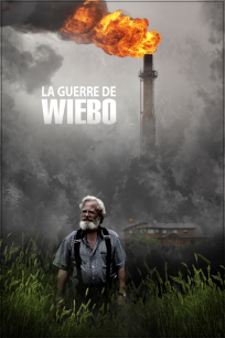 Affiche du film : derrière un homme à la barbe blanche, une cheminée industrielle avec une grosse flamme rouge qui en jaillit.