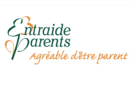 Logo : les lettre E et P du nom Entraide-Parents sont doublés comme un mirroir.  Donc le E, par exemple, sont deux E face à face. « Agréable d'être parent ».