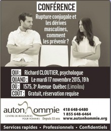 Affiche : un homme et une femme, vêtu en blanc, se regardent méchamment avec les bras croisés. Détails transcrits dans l'annonce ici.