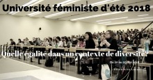 [Affiche à partir d'une photo d'une salle de classe pleine : grande classe du pavillon DKN de l'université Laval.  Surtout des femmes, mais aussi quelques hommes.]
