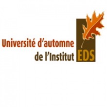 Logo : feuille d'érange orange sur rectangle brun. Université d'automne de l'Institut EDS.