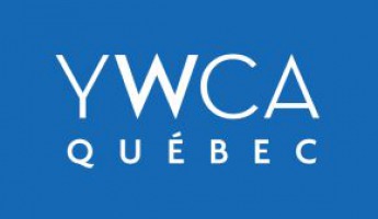 « YWCA Québec » écrit sur fond bleu.
