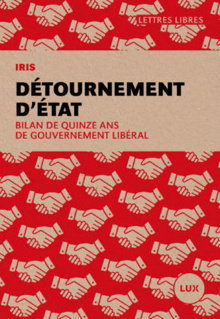 Page couverture du livre : dessin de mains qui se serrent entre elles, répétés des dizaines de fois sur fond rouge. - IRIS - LUX.