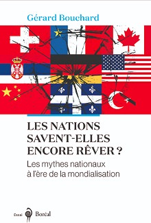 Page couverture du livre : six drapeaux de pays : Suisse, Canada, Chine, Allemagne, États-Unis, Québec, etc.