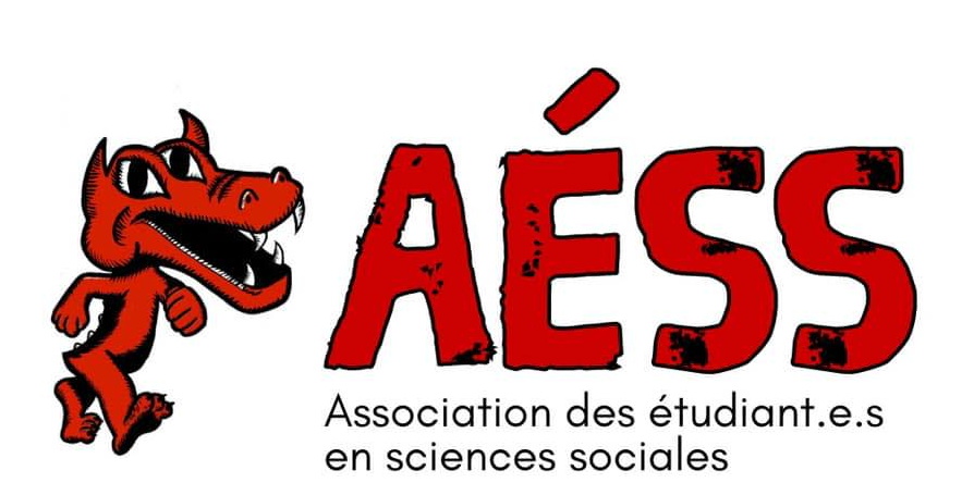 Logo de l'AESS : une bande de lignes rouges agglutinées derrière les lettres AESS UL