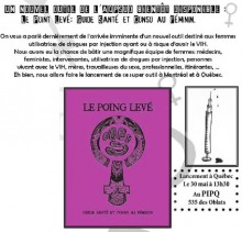 Un nouvel outil de l'AQPSUD bientôt disponible. Page couverture mauve : symbole de la femme, mais avec ce qui ressemble à la trace d'une patte au milieu. Aussi, les contours du symbole est un motif de style un peu inca ou autochone.