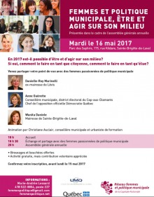 Affiche détaillée : plusieurs portraits de femmes. Trois invitée (transcrit dans l'annonce ci-contre). 