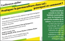 Affiche simple, mais le texte est en diagonal, sur des zones jaunes et vertes.