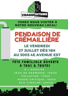 Affiche sur fond vert. Au bas : ombre d'un village. « Fête familiale ouverte à tous et toutes ». Détails transcrits dans l'annonce ici.