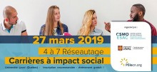 Affichette : photo de quatre adultes, deux hommes, deux femmes. Logo des organismes nommés dans l'annonce.