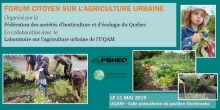 Affichette sur fond turquoise : photo d'une jeune fille mangeant un légume cru (carotte directement du jardin on dirait) ; photo de gens travaillant sur un jardin collectif. Logo des deux organisations.