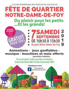 Affiche sur fond blanc : dessin coloré d'objets souvent vus dans un pique-nique : barbecue, parasol, guitare, arbres, etc. Info transcrite dans l'annonce ici.