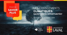 Affichette horizontale : un arbre seul, sur un vaste champ, ciel très nuageux. Le tout est sombre et bleuté. Logo : Univ. Laval.