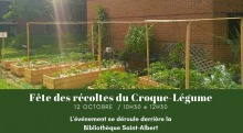 Affichette horizontale : photo du jardin composé de plusieurs grands et beaux bacs en bois.